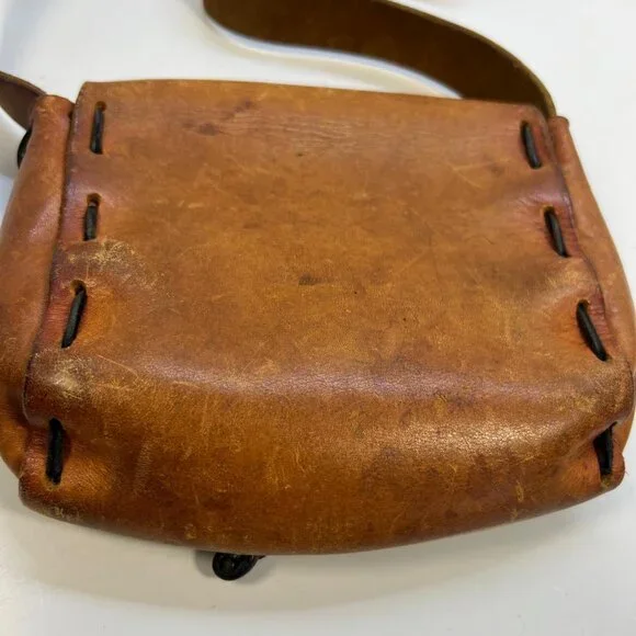 Lagerfeld Brown Leather Toiletry Bag Men's Travel Dopp Kit Zip Pouch Vintage - Picture 5 of 7